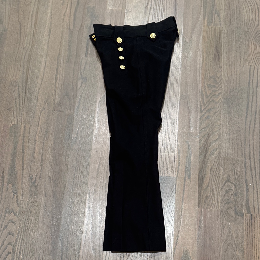 Derek Lam Black Cropped Pants With Gold Buttons